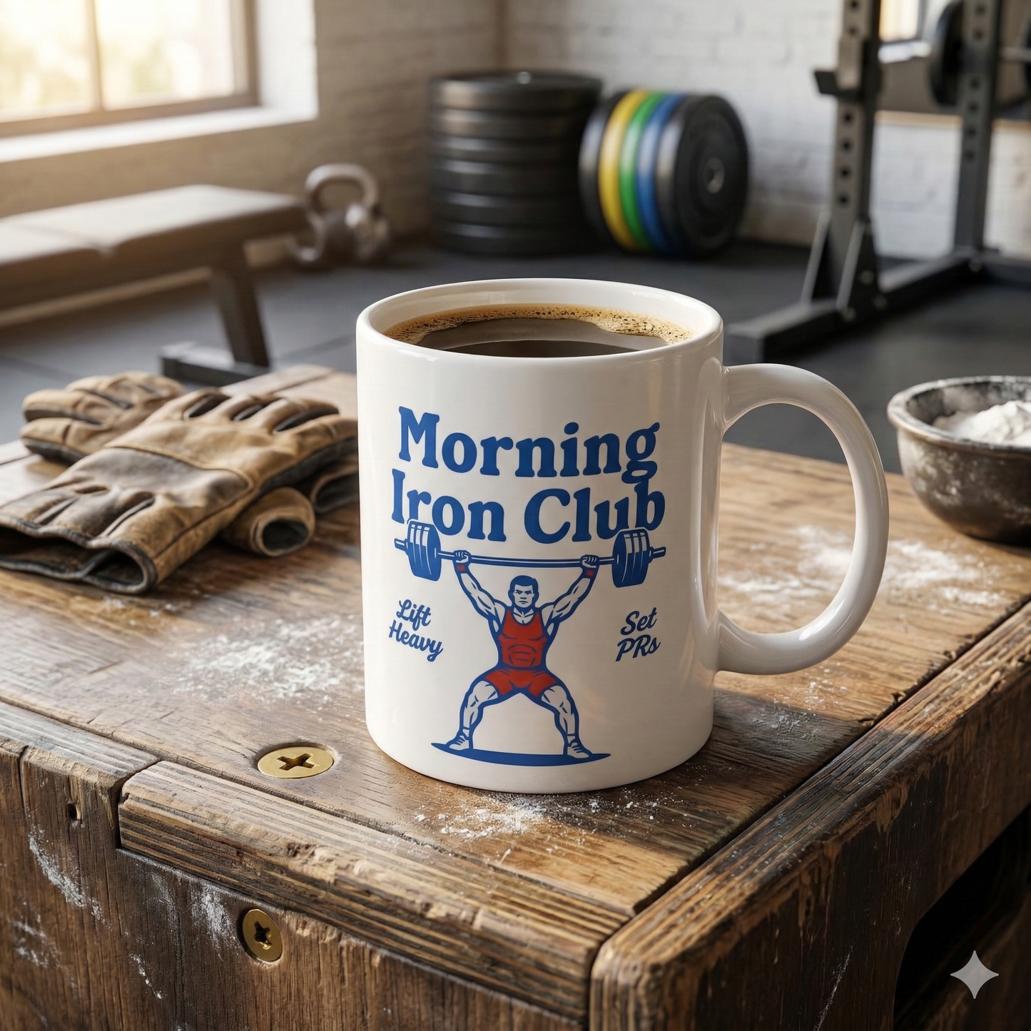 Morning Iron Club glossy mug